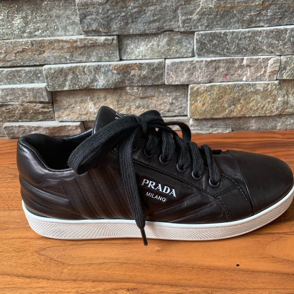 Prada Quilted Leather Logo Sneakers
